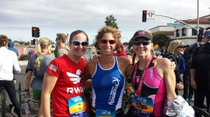 Finish line of Surf City Half Marathon