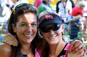 Mayra Krueger with Krista Schultz at Luray Triathlon