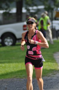 Krista Schultz finishing Luray International Triathlon